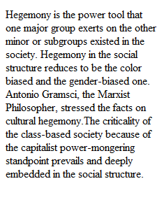 Hegemony and the Representation of the Social Class